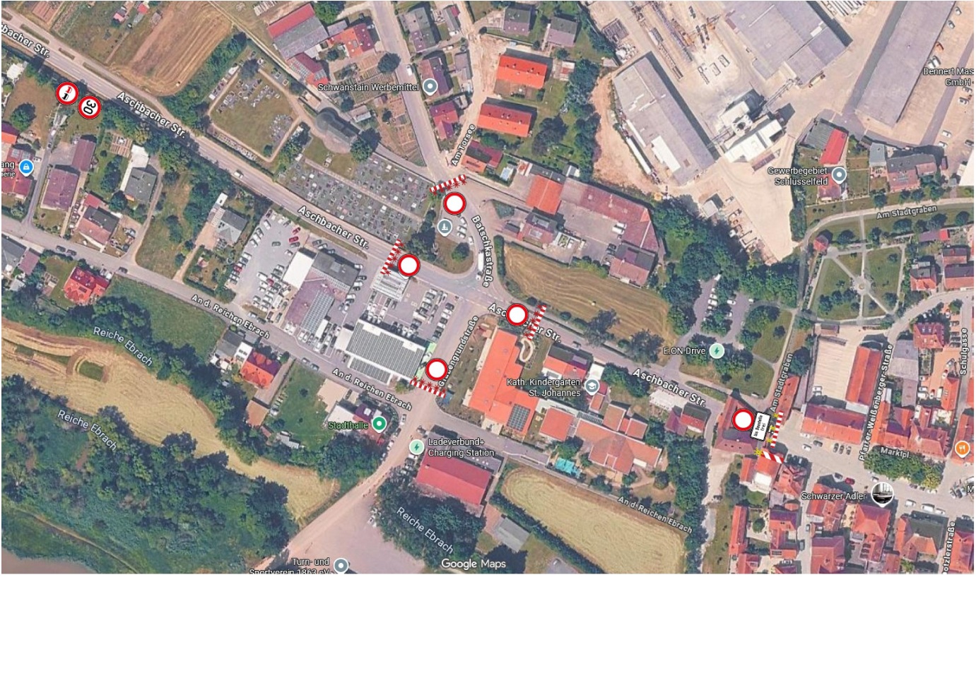 Bild Vollsperrung ST 2260 Keruezungsbereich Batschkastr. Schlüsselfeld